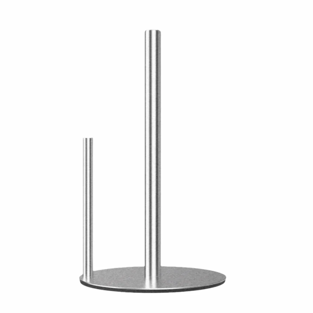 

Stainless Steel Paper Towel Holder Non-Slip One-Handed Tear Paper Towel Stand Weighted Base Removable Kitchen Roll Dispenser