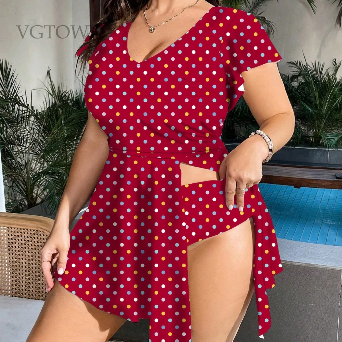 

2026 Новый большой размер 8XL Танкини 2-х предметный купальник женский сексуальный купальник женские купальщики купальный костюм пляжное платье