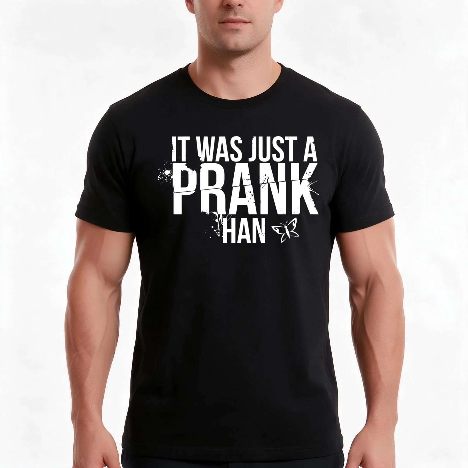 Until Dawn - It was just a prank Han T-Shirt, Summer Casual Cotton Tee, Oversized Streetwear Tops, Vintage Graphic Print