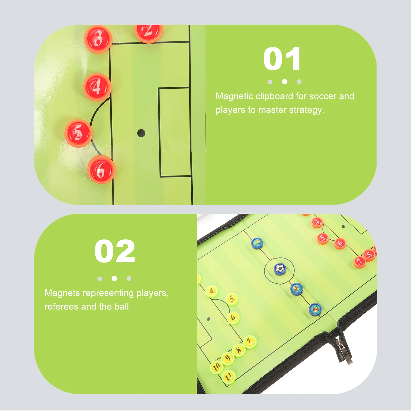 Football Soccer Magnetic Board Coaching Strategy Kit Smooth Surface Lightweight User Friendly Gift Idea