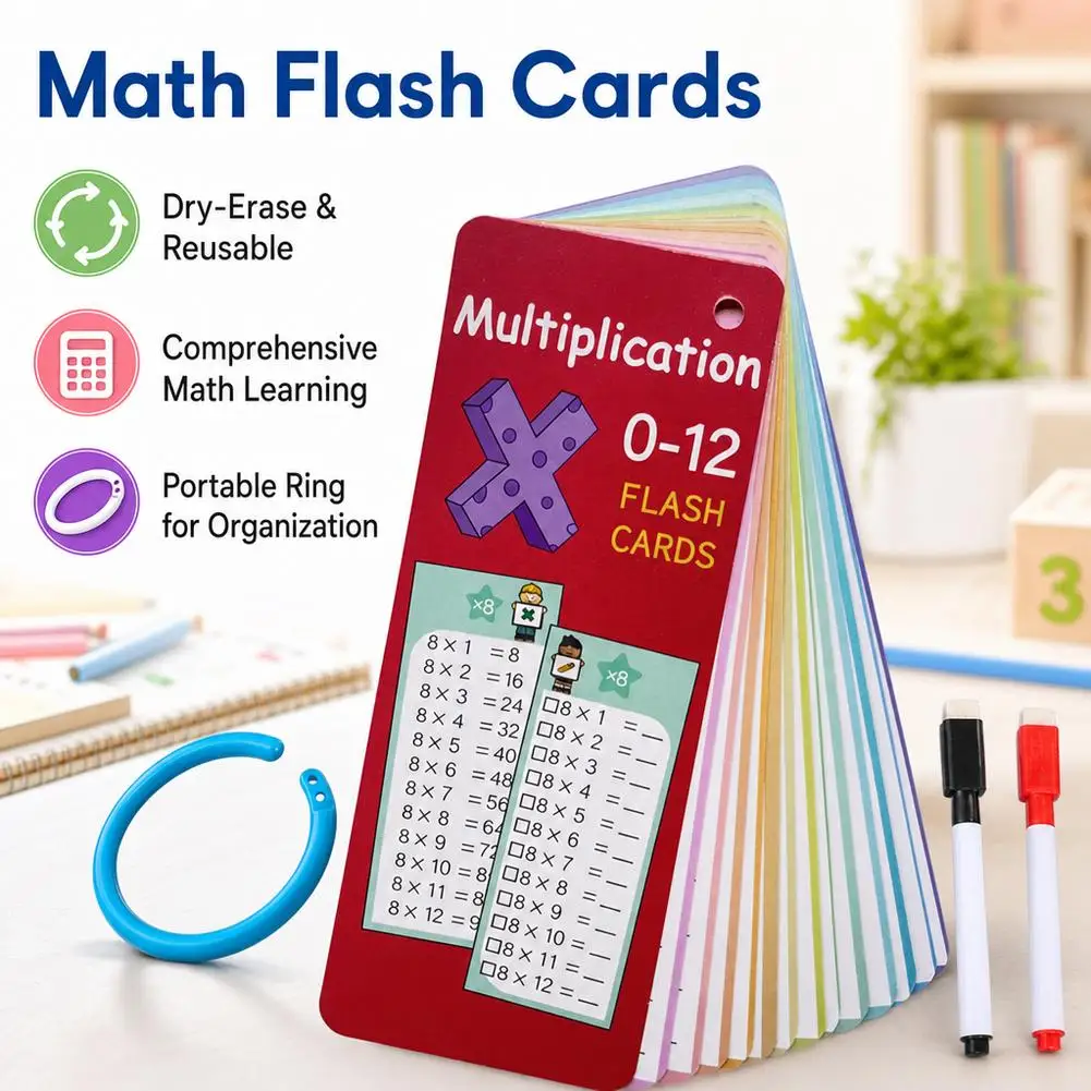 0-12 Multiplication Charts, Times Table Cards, Self Check Math Learning Tool, Montessori Mathematical Training, Teaching Tools