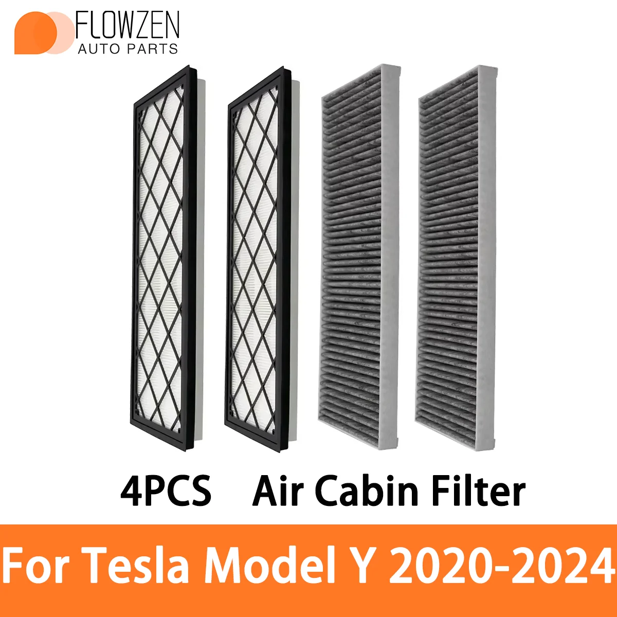 

4PCS For Tesla Model Y 2020-2024 Air Conditioning Filter Activated Carbon Filter Cartridge External Air Filter Cartridge Auto