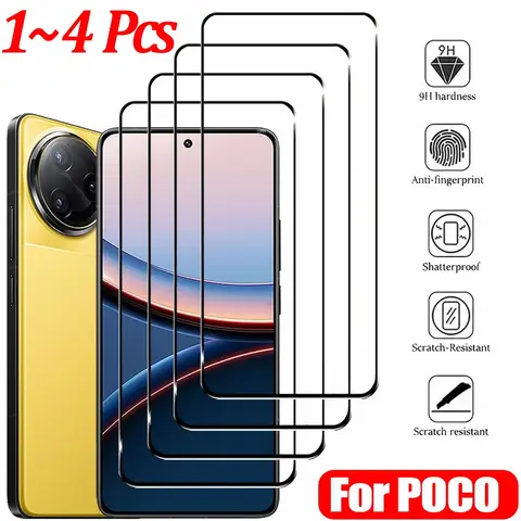 Tempered Glass For Poco F7 Ultra X7 X6 F6 Pro 5G Screen Protector PocoX6 Pro Front Glass Poco M6 Pro Cristal Templado Poco X6 Pro Protector Pantalla Poko X5 F5 Pro Phone Protective Film
