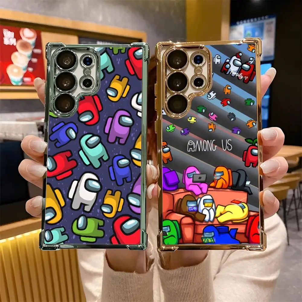 Mobile Amongs Phone Case for Samsung Galaxy S26 25 24 23 22 21 plus Ultra FE Four-corner drop protection Cover