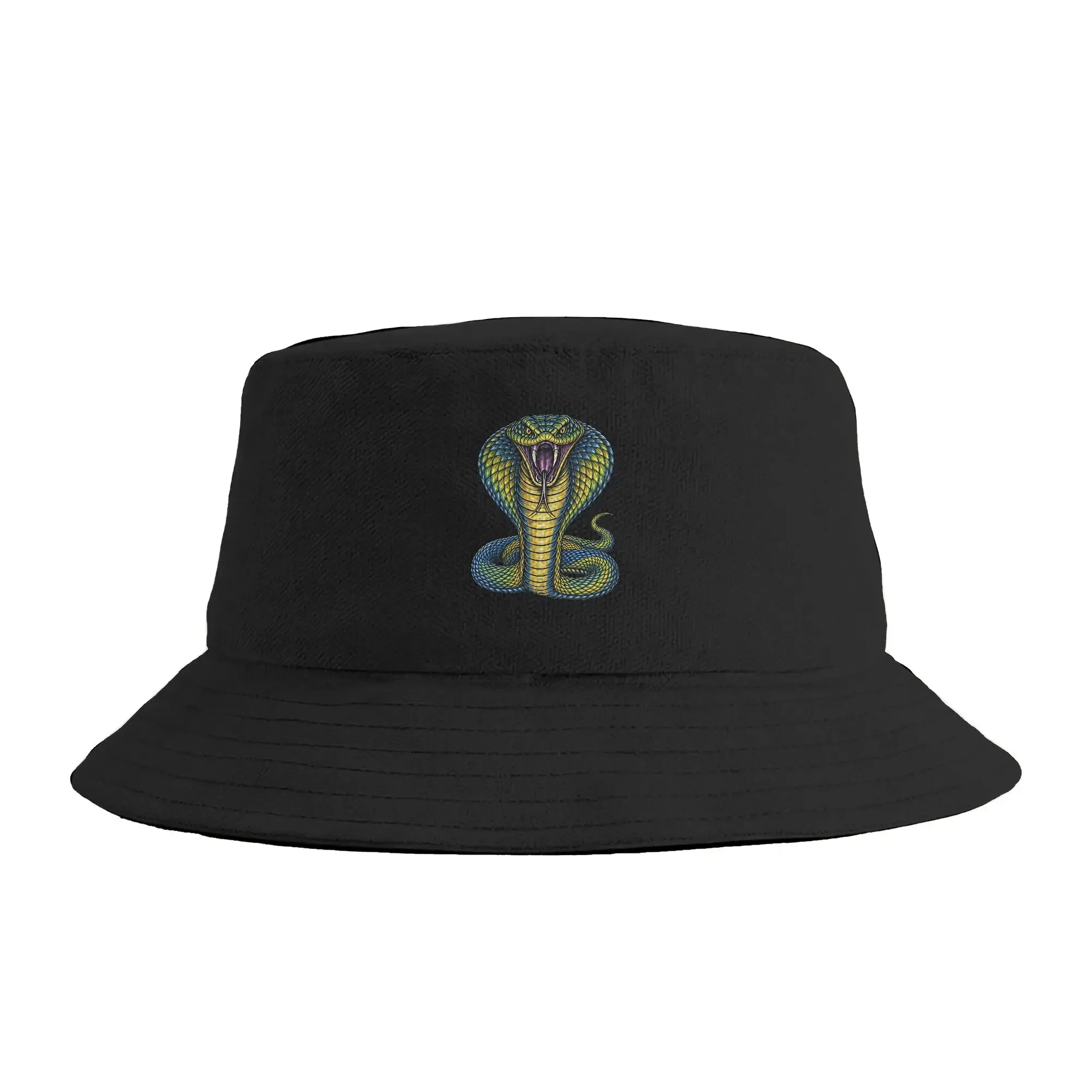 Snake Bucket Hat Streetwear Fisherman Caps For Men Women Trendy Hunting Sunscreen Hats Soft Fold Printed Cap