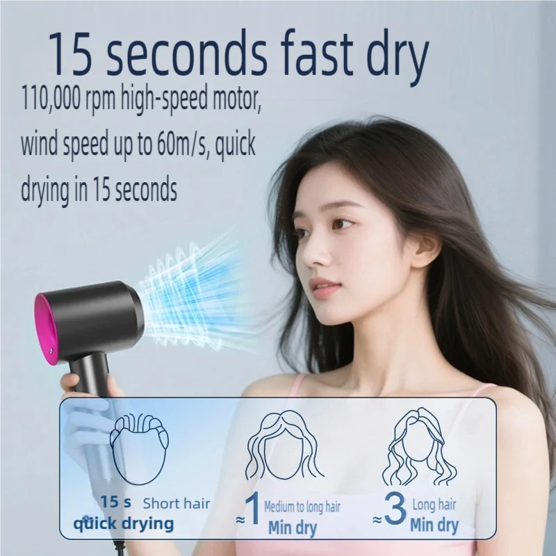 1600W Professional Hair-care Negative Ion Hair dryer 220V Leafless Hairdryer High Speed household Blow Dryer Salon Style Tool image 6