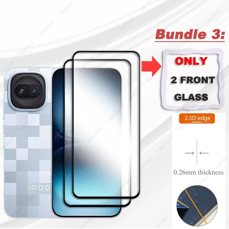 

For vivo iQOO 15R Glass Protective Film For vivo iQOO 15R 5G Film Black Edge Screen Protector Camera Lens Protector For iQOO 15R