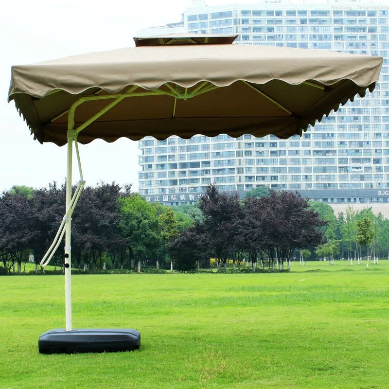 hot sale open-air restaurant square custom-made luxury aluminum side outdoor umbrellas big size garden