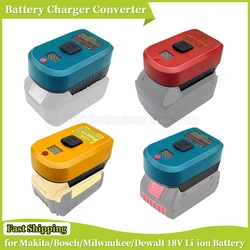 Convertitore caricabatteria per Makita/Bosch/Milwaukee/Dewalt batteria agli ioni di litio da 18V caricatore di ricambio per uscita di ingresso USB di tipo C