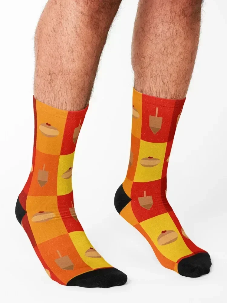 D&D - جوارب Donuts and Dreidels Fire Grid جوارب متحركة لأصابع القدم جوارب صيفية فضفاضة للرجال والنساء