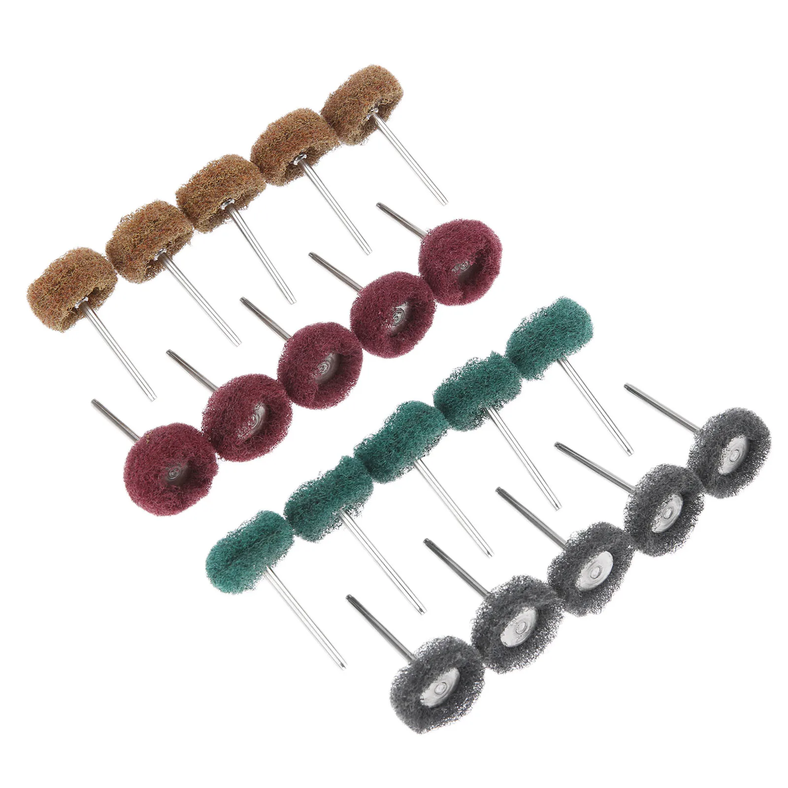 DRELD 20Pc Phụ Kiện Dremel Kim Loại Bề Mặt Đánh Bóng Bánh Xe Buffing Pad Bộ 25Mm Nhám Bàn Chải 3Mm Vỏ Cho dụng Cụ Dremel Rotary