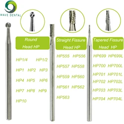 WAVE Dental Tungsten Carbide Burs Odontologia Brocas Morangos Dentários HP Para O Nariz Reto Cone Handpiece Dentista Ferramentas 5Pcs