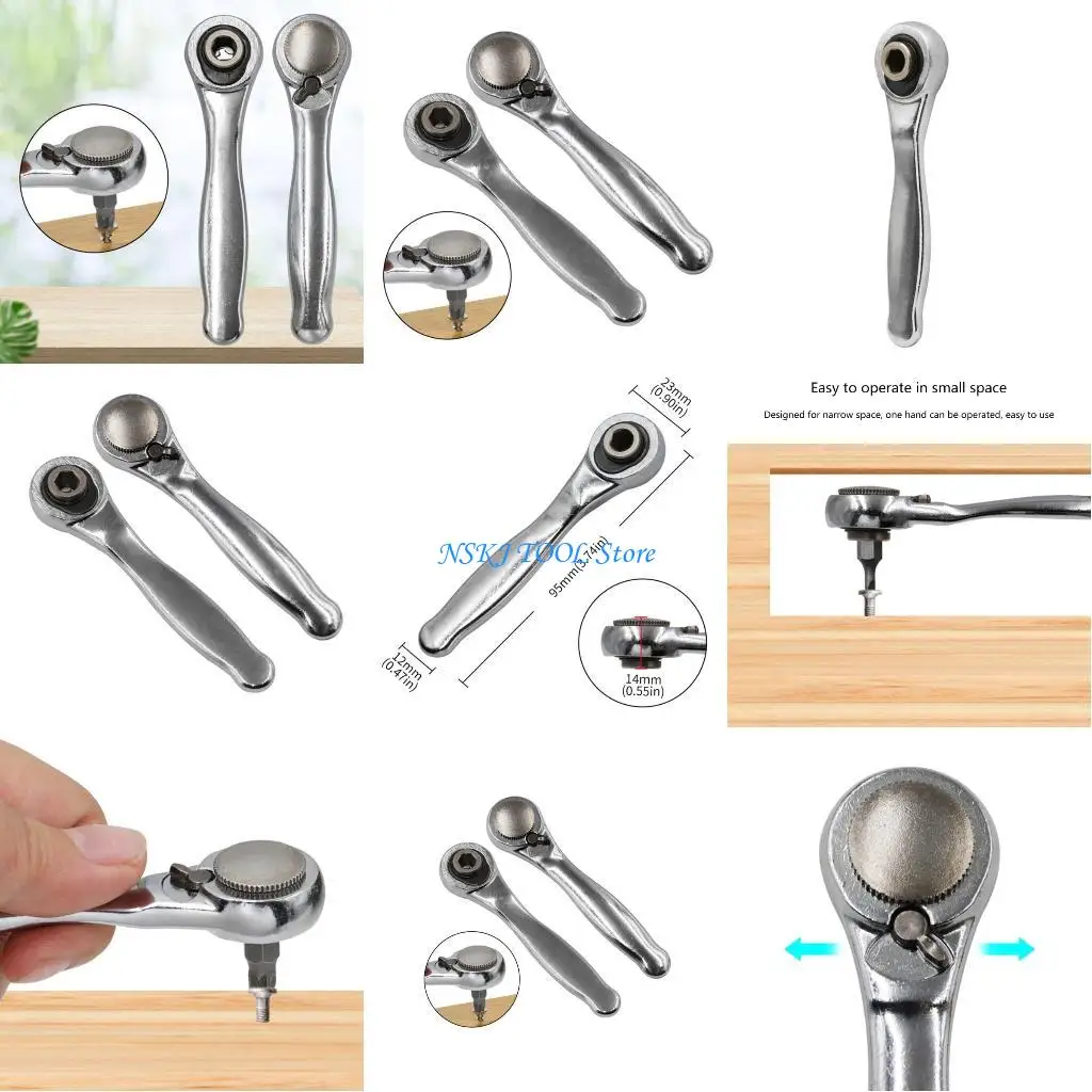 

L8RC Mini Ratchet 1/4" Drive Ratchet Handle 72 Teeth Quick Release Socket Spanner