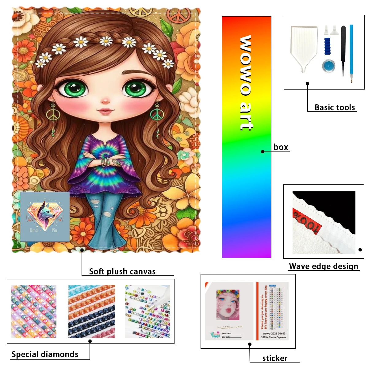 

【Piu Diamond Art】Chica de anime 100% resin FD+ab+cr Diamond Stamping Kit Perfect Masterpiece worth Buying
