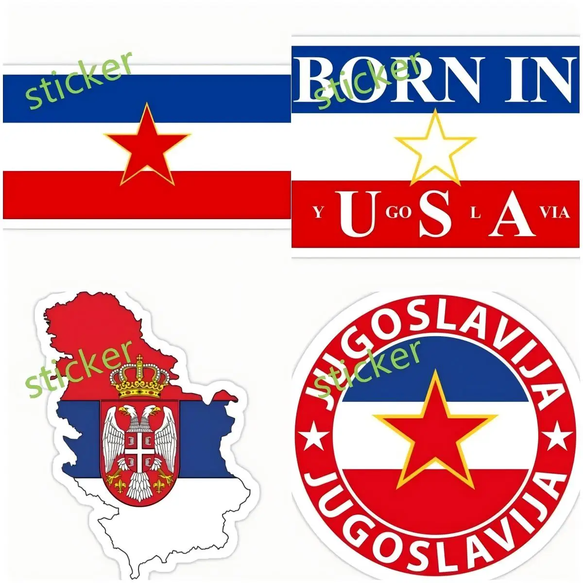 

Yugoslavia Decal Vinyl Car Stickers Waterproof Car Styling Bumper Surfboard Van Rv Vinyl Scratch-proof Styling Jdm Decoratio