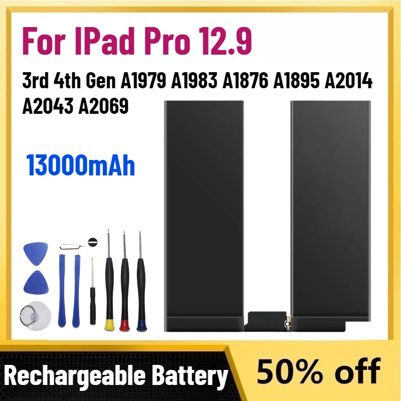 In Stock 13000mAh Powerful Battery For IPad Pro 12.9 Pro12.9 3rd 4th Gen A1979 A1983 A1876 A1895 A2014 A2043 A2069 With Tools