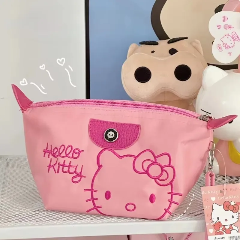 Sanrio Hello Kitty Tutorial Bags Kawaii Anime Large Capacity Storage Bag Cute Waterproof Portable Travelling Bag Birthday Gift