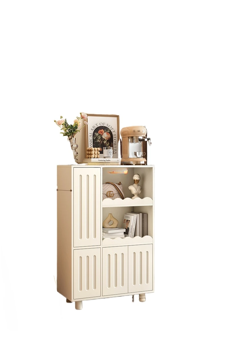 French Cream Style Bookcase Bookshelf Living Room Bedroom Small Storage Cabinet Little Closet