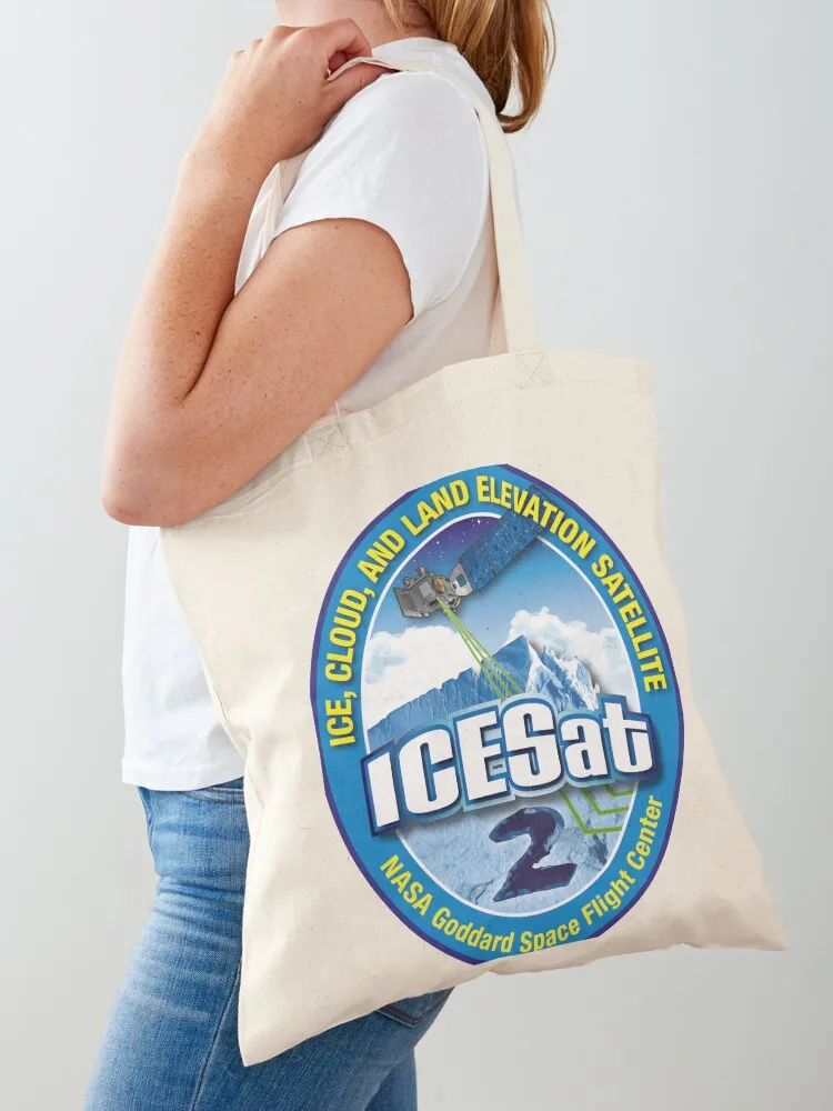 

IceSat 2 Logo Tote Bag Canvas stote bag bags woman 2025 custom tote bag Shopper