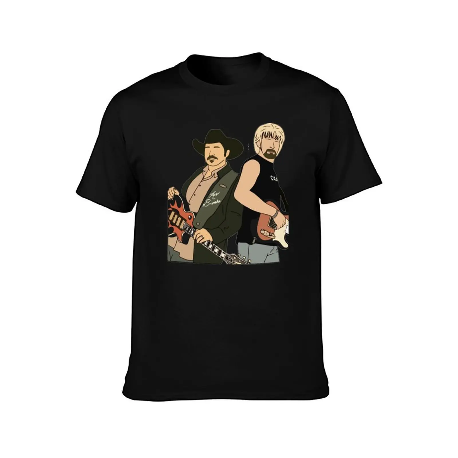 Brooks and Dunn Country Duo Throwback Silhouette T-Shirt Sports Basic Short Sleeve T-Shirt