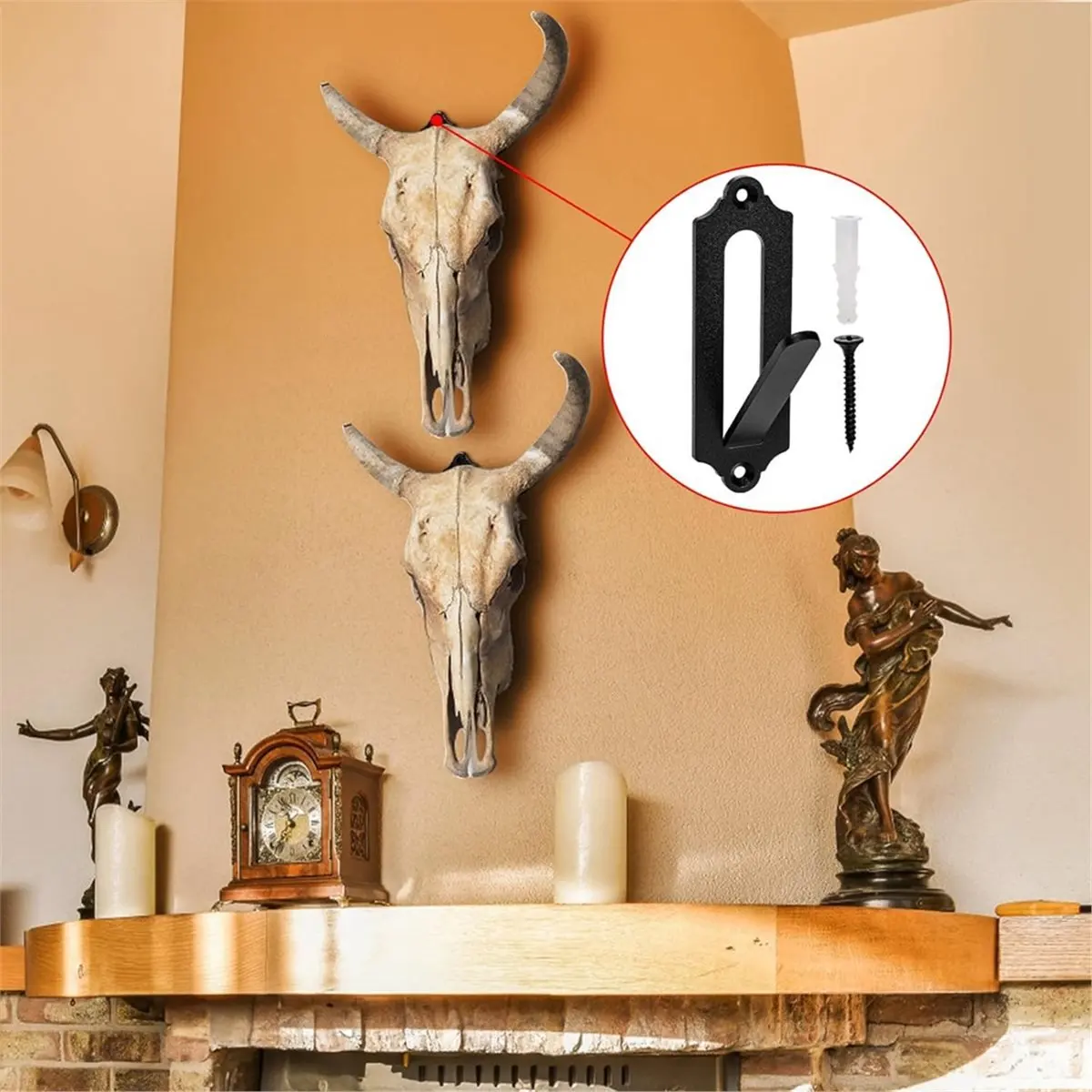 DT81 12 Packs Mount Skull Hanger, European Style Deer Head Bracket, Wall Mount for Antelope with Simple Easy Installation Kit