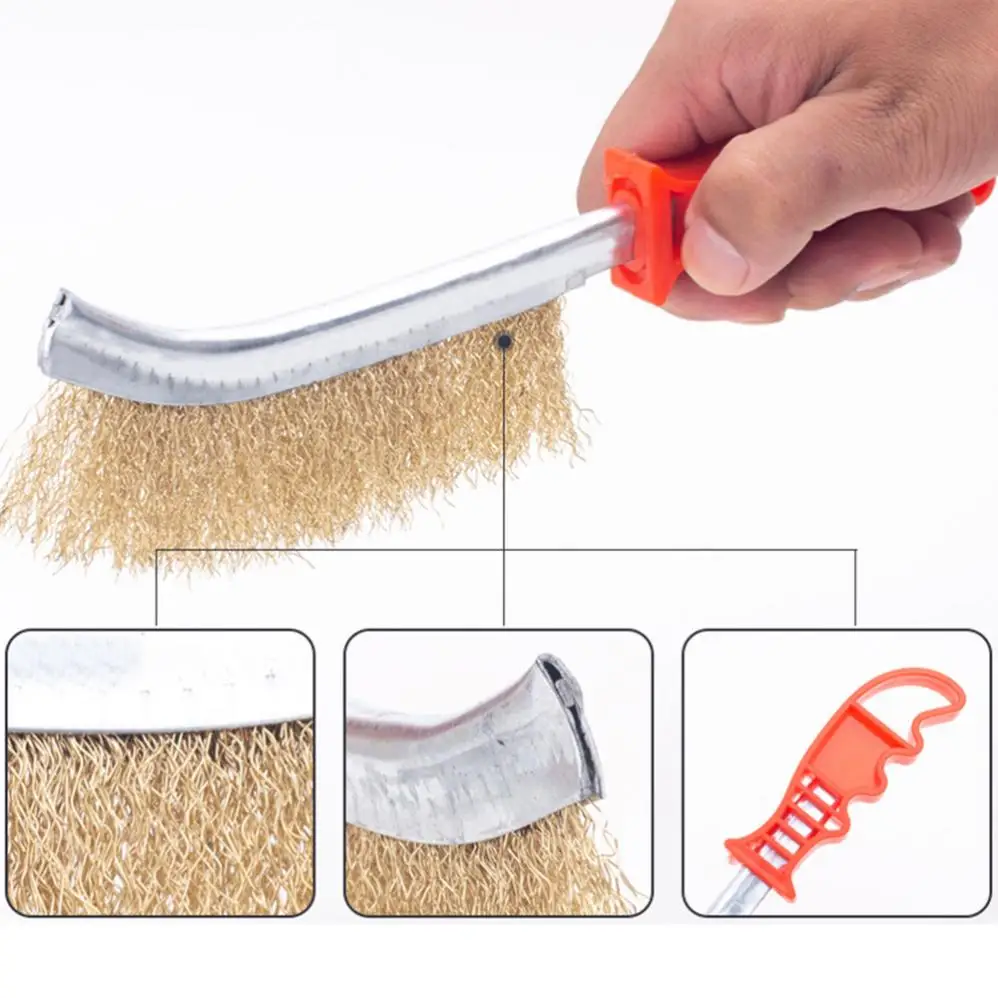 Mini brosse en laiton pour enlever la rouille, outil de nettoyage de brosse métallique, fil de laiton, fil d'acier inoxydable, brosse en Nylon