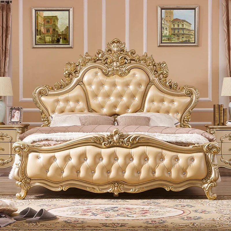 

European Princess Bed Sleeping Girl Romantic Adult High Quality Wedding Aesthetics Bed Comfortable Modern Beliche Furniture
