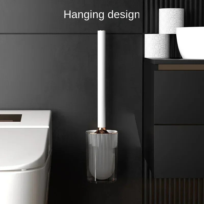 Light Luxury Long Handle Toilet Brush Without Dead Angle Household Wall Washing Toilet Cleaning Brush Set Draining Anti-mold