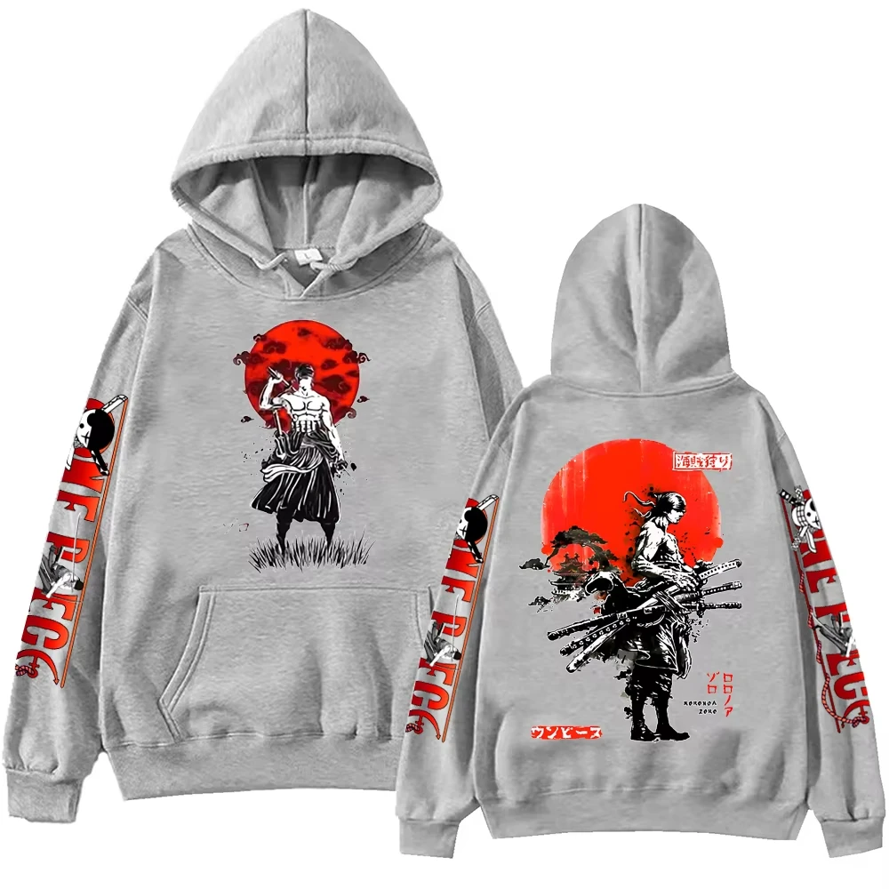 ONE PIECE Anime Zoro Hoodie Harajuku Hip Hop Pullover Sweatshirt Men's and Women's Same Autumn and Winter Sports Casual Top