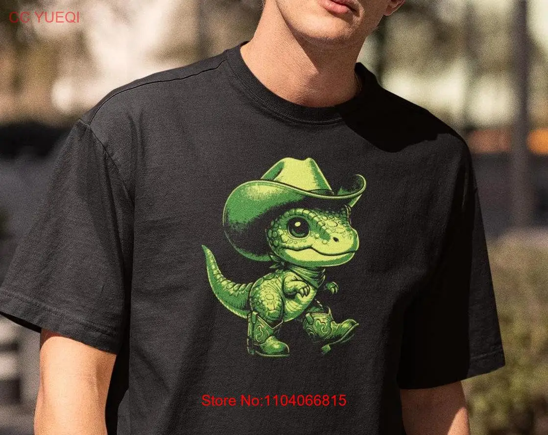 

Dinosaur shirt funny cowboy weirdcore sarcastic farm girl western halloween nashville texas long or short sleeves