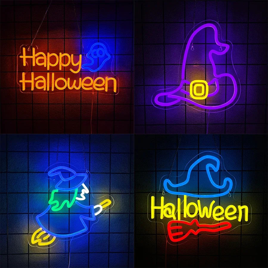 

Готическая значок шляпы ведьмы и метлы, светодиодная неоновая вывеска на Хэллоуин, используется для спальни, бара, человеческой пещеры, игровой комнаты, декора для вечеринки на Хэллоуин.