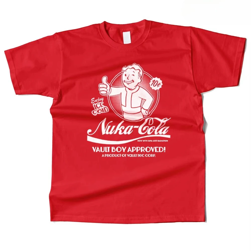Nuka-Cola Graphic T Shirt Men 100% Cotton Casual Crewneck Short Sleeve Unisex Vintage Game Inspired Streetwear Tee
