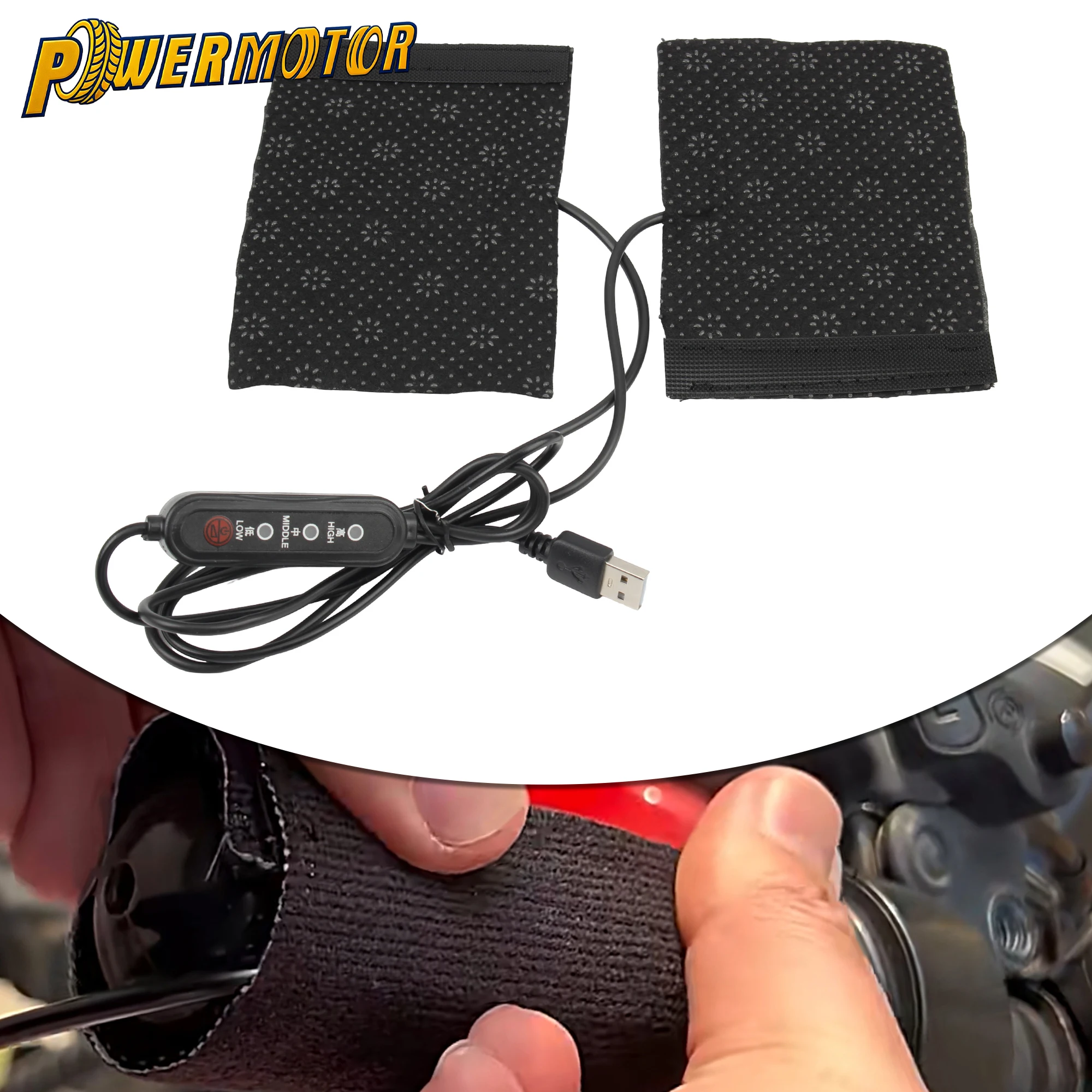

5V 48-72V Motorcycle Handlebar Heater Warmer Velcro Kit Heated Handles Grips Heating Pad For Snowmobile ATV UTV Modified Parts