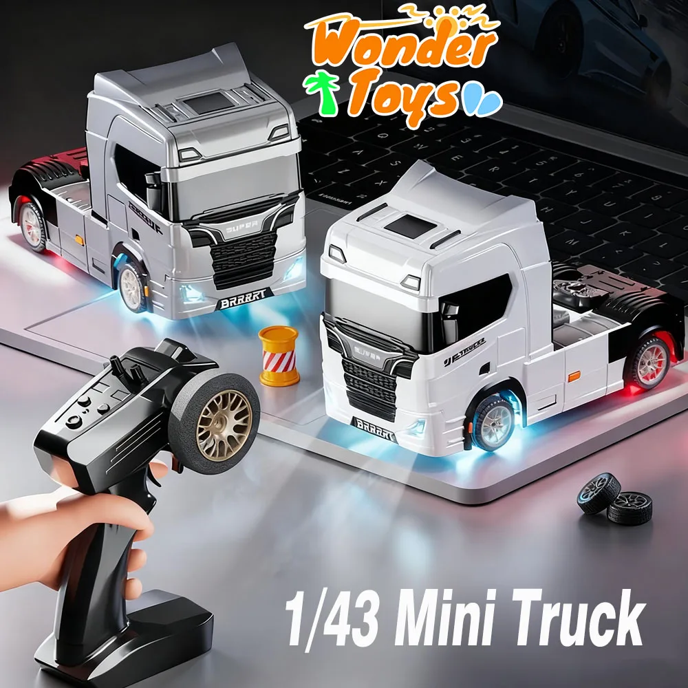 1:43 Rc camion de bureau télécommandé Mini voitures à dérive avec Gyroscope en pleine échelle voiture de course véhicule radiocommandé jouets garçons
