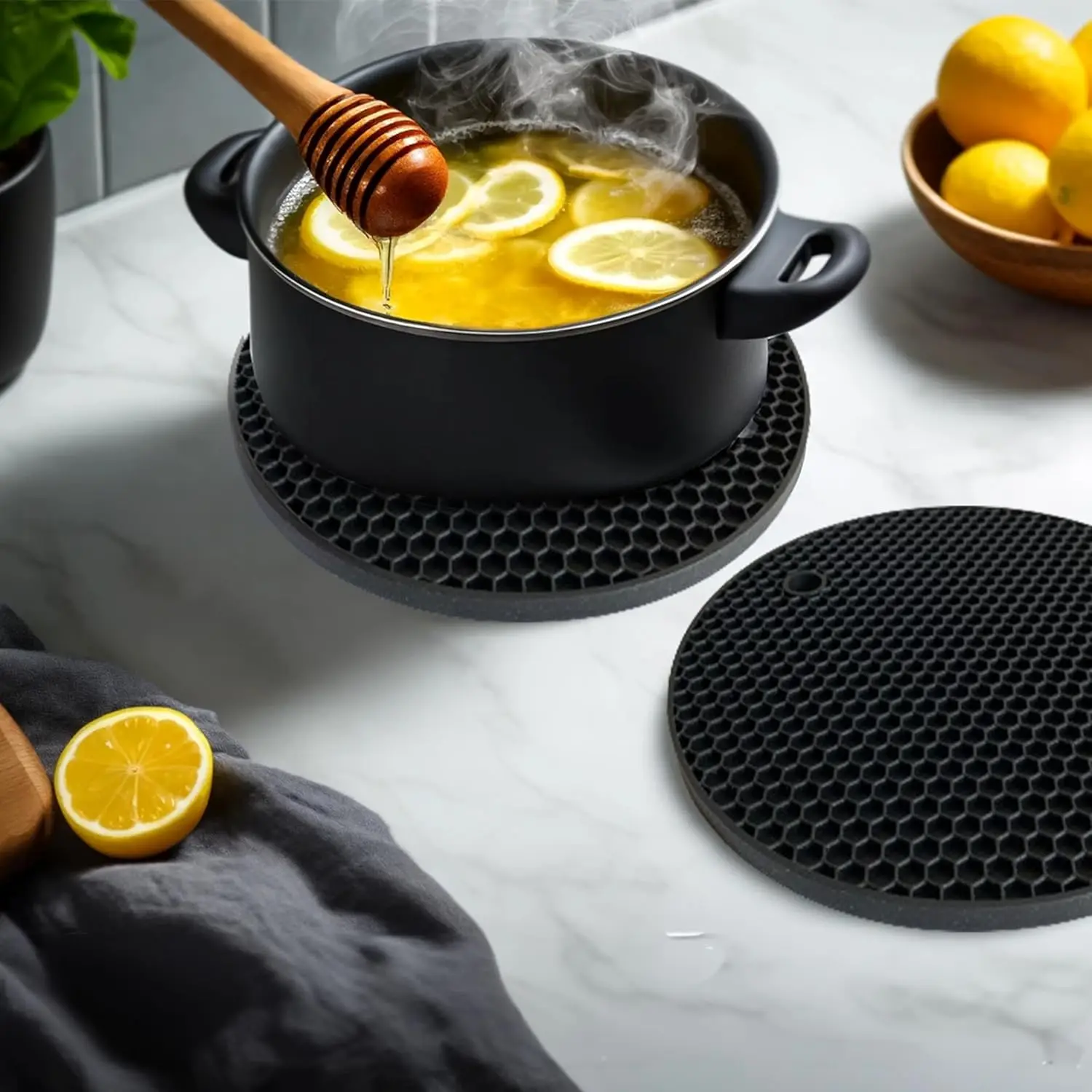 Silicone Trivet Mats Heat Resistant Pot Holders, Multipurpose Non-Slip Hot Pads for Kitchen Potholders, Hot Dishers, Jar Open