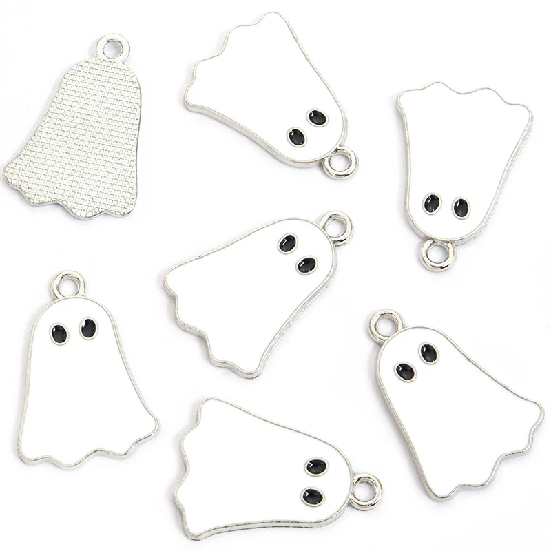 7New product DIYAlloy oil-drip Halloween ghost fashion cute quirky necklace, earrings, bracelet, party decoration pendant gift H
