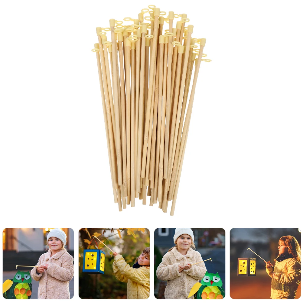 

100pcs Bamboo Handles Diy Kit Decorative Sticks Craft Kit Rod Parts Halloween Party Supplies Japanese Style Hanging Sticks Kids