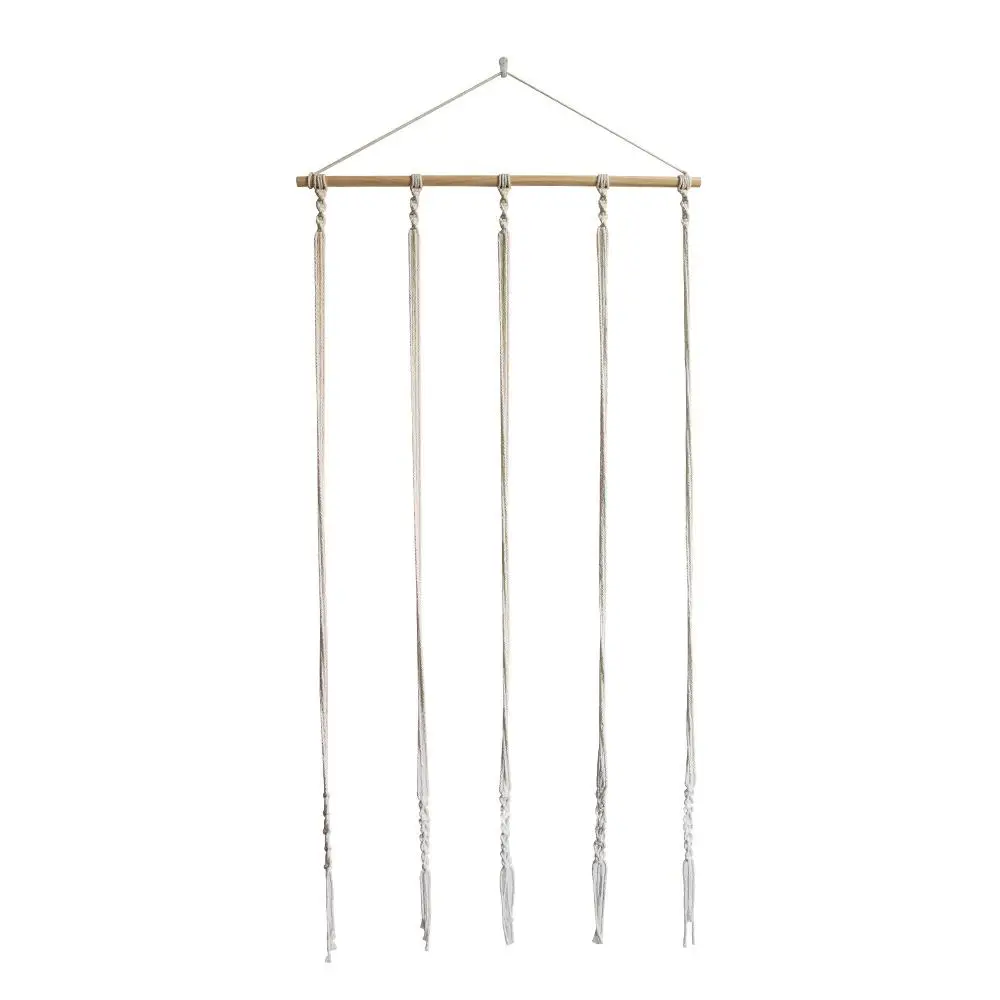 

Nordic Style Hand-woven Cotton Tapestry Hat Rack Wall Hanger Pastoral Striped Design Hat Storage Decor for Living Room Bedroom