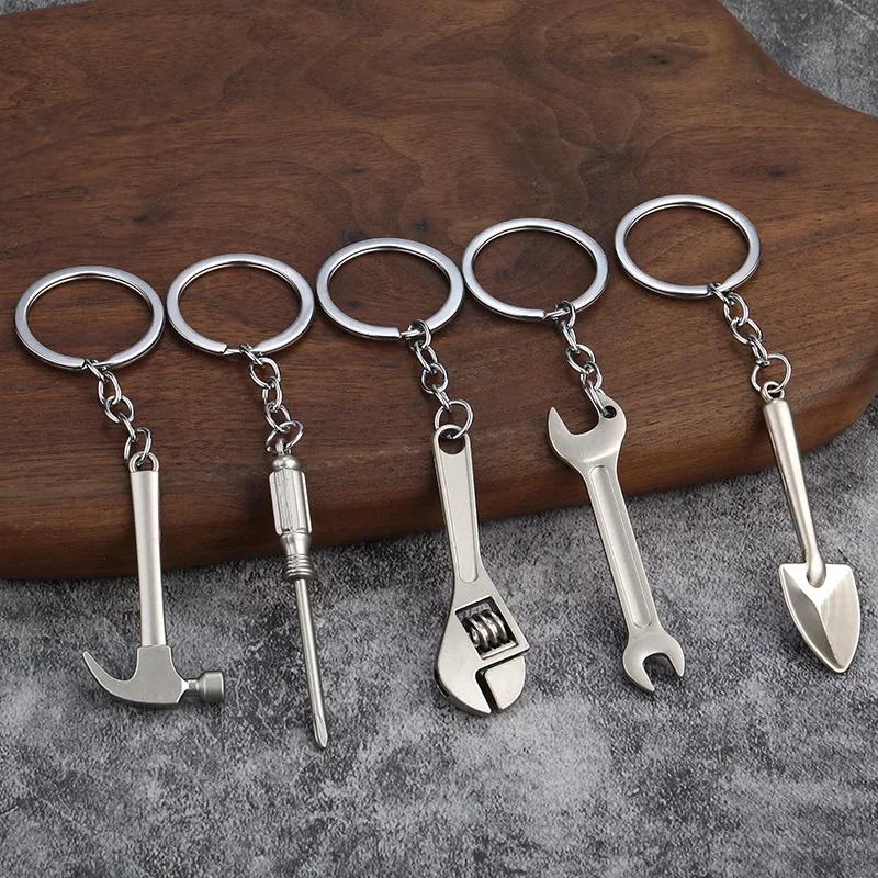 1PC Metal Practical Wrench 3D Simulation Small Tool Keychain Creative Tool Keychain Car Keyring Men's Gift