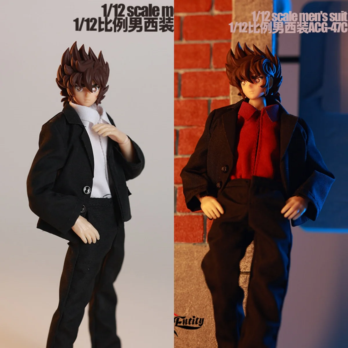 

In Stock ACG-47 1/12 Scale Casual Versatile Trendy Black Suit Coat Set for 6inchs Male Soldier Action Figure Body Model