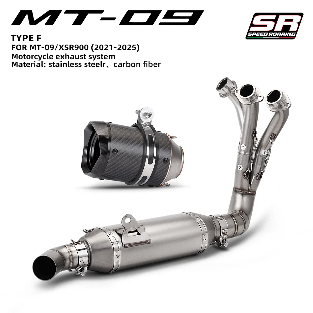 Motorcycle Low Position Full System Exhaust 51MM Muffler For MT09 MT-09 YZF-R9 2021-2025
