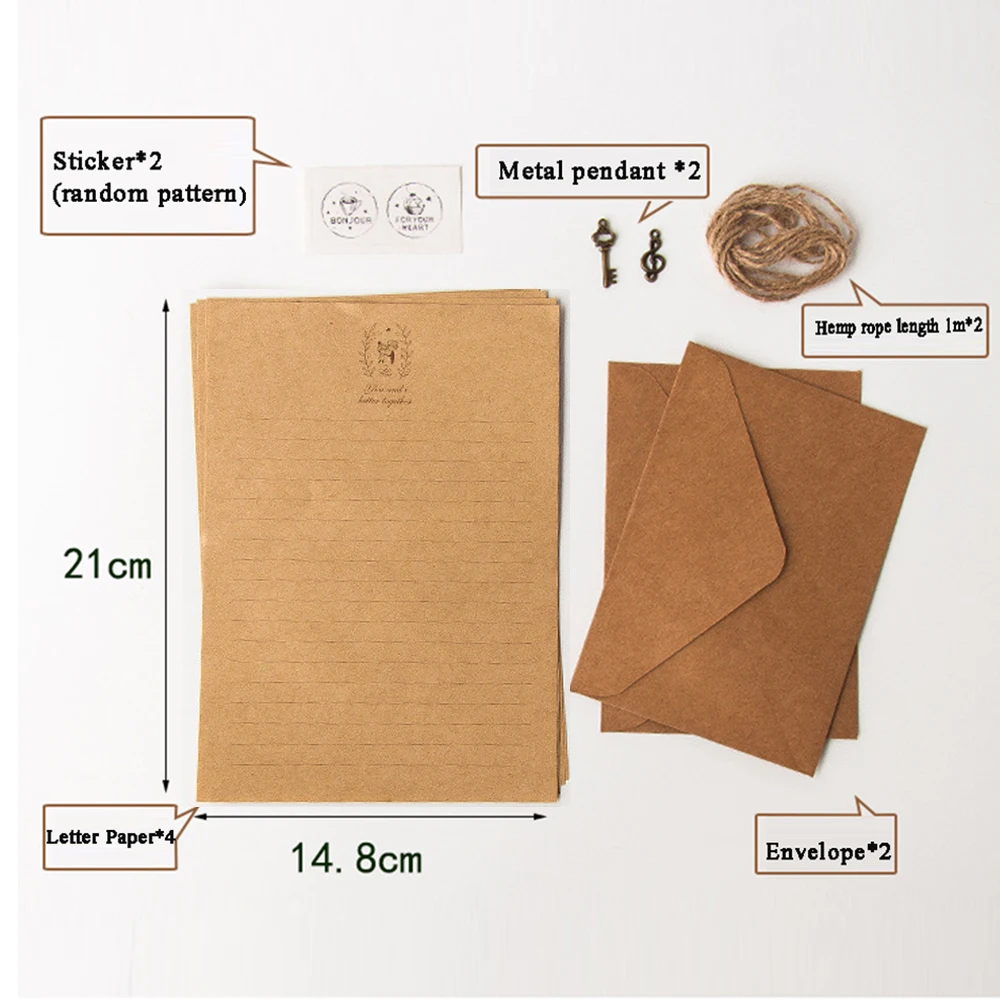 

Mailers Set European Style Invitation Envelope Vintage Writing Paper Letter Pad Envelopes Letter Paper Kraft Paper Envelope