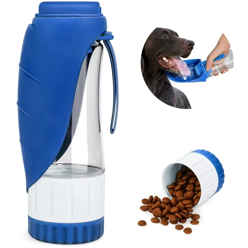 Upgraded Dog Water Bottle Portable Dog Puppy Pet Water Dispenser Feeder with Drinking Cup and Food Container Leak Proof