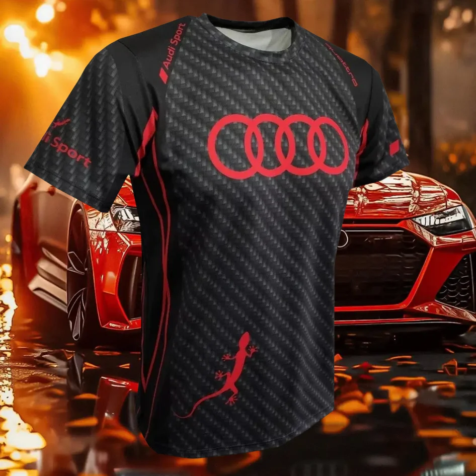 

Футболка Audi Authorization Quattro Motorsport, мужская и женская одежда, дышащие, быстросохнущие, легкие, удобные, уличные повседневные топы