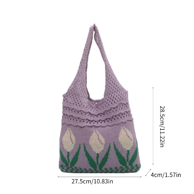 Stylish Knitted Tote Bag Fashionable Shoulder Bags for Women Braid Handbag with Artistic Charm