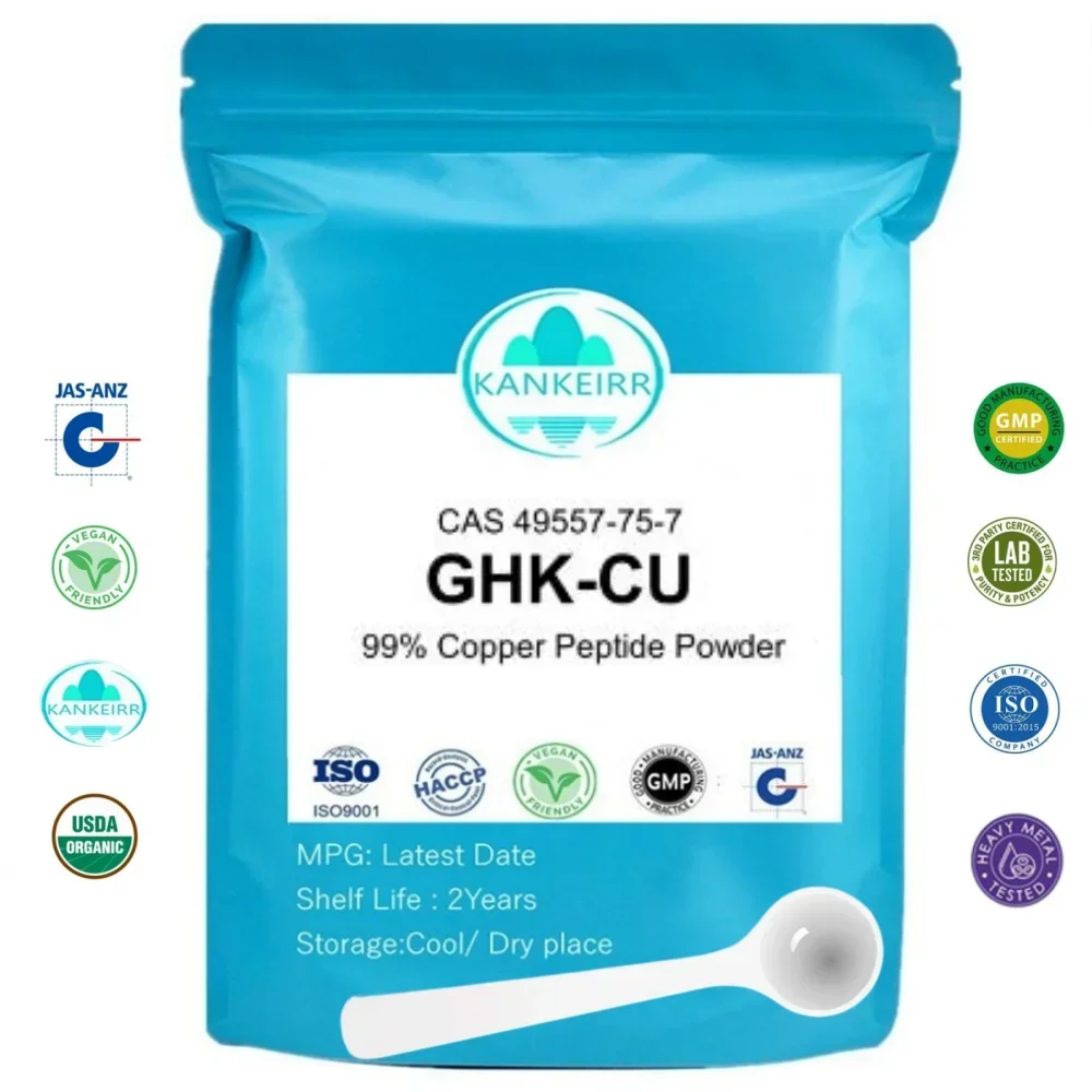 99% Pure GHK-Cu Peptides Powder Copper Peptide for Skincare And Anti-Aging CAS 49557-75-7 Latest Stock Available