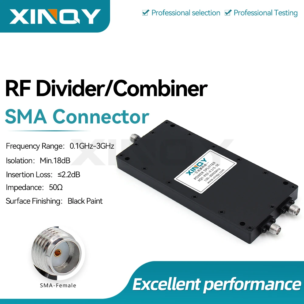 Xinqy Sma Microstrip Power Divider 1-to-2 100-3000Mhz Signal Test Combiner Antenna Receiver Distributor L-Band 0.1-3g