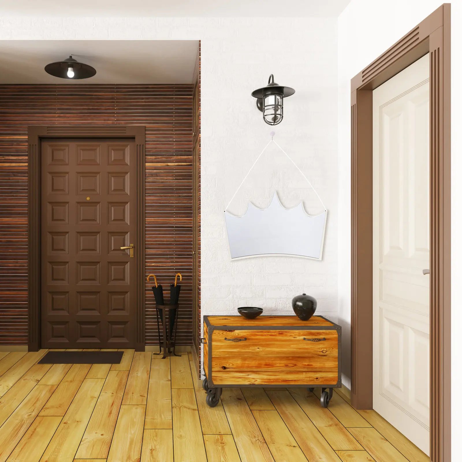 

1Pcs Acrylic Mirror Pendant Crown Shape Nordic Style Wall Decor Decorative Mirror Ornament Home Decoration Accent