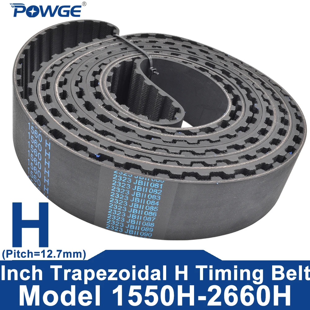 

POWGE H Timing belt 1550H to 2660H Belt Width 10-50mm 1550 1560 1580 1600 1630 1645 1650 1660 1680 1690 1700 1720 1750 1780 1800