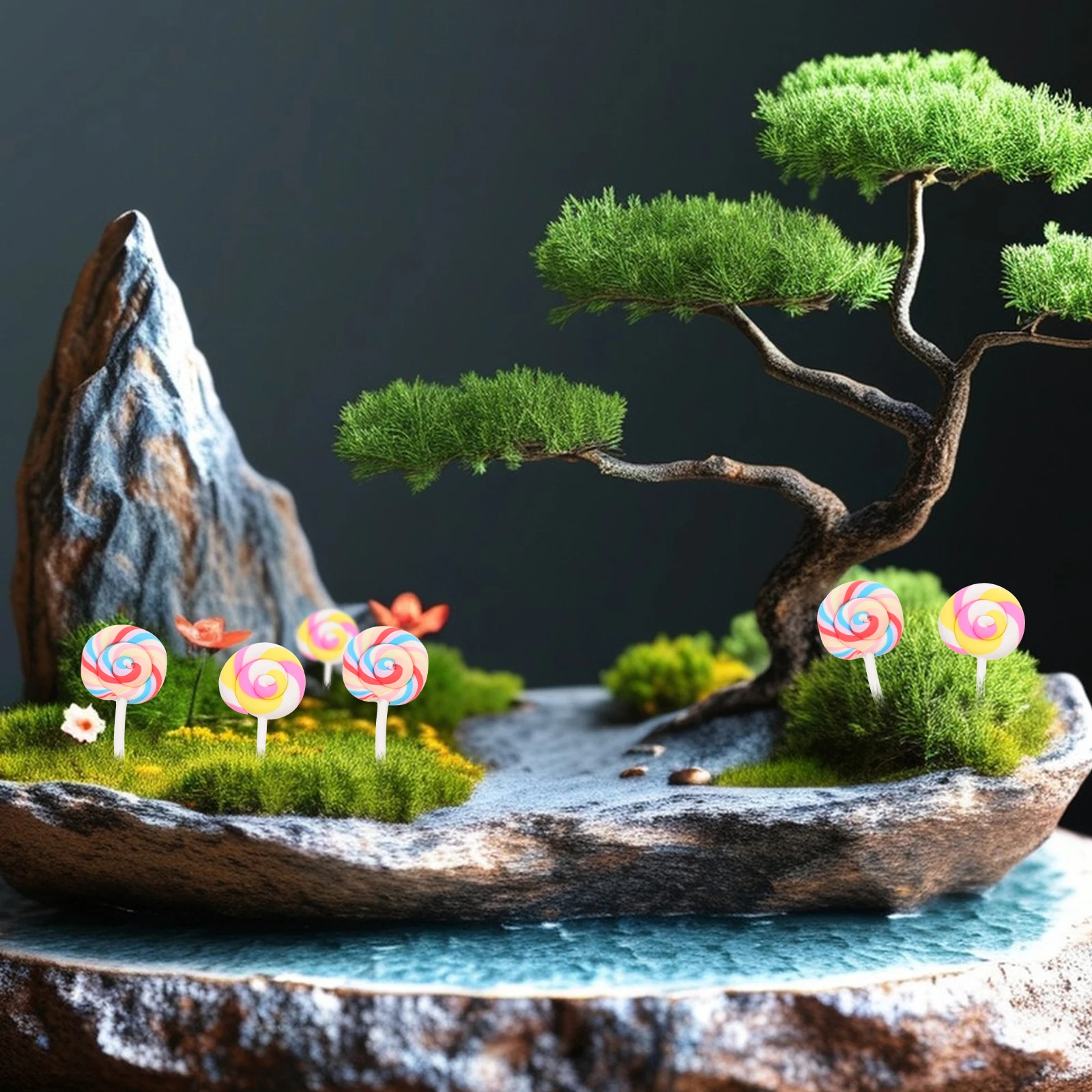 

20pcs Rainbow Miniature House Supplies Resin Decorations Bright Fairy Tale Garden Supplies Miniature House Accessories